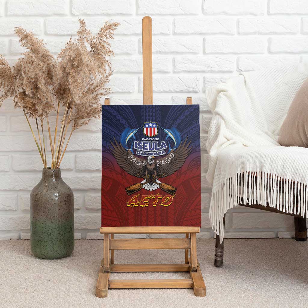 American Samoa Fautasi Canvas Wall Art Pago Pago Aeto and Iseula o le Moana of Fagatogo Red-Blue - Polynesian Pride
