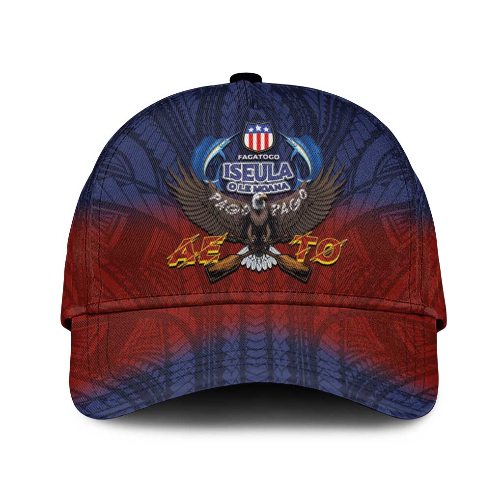American Samoa Fautasi Classic Cap Pago Pago Aeto and Iseula o le Moana of Fagatogo Red-Blue - Polynesian Pride