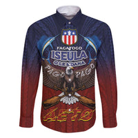 American Samoa Fautasi Family Matching Tank Maxi Dress and Hawaiian Shirt Pago Pago Aeto and Iseula o le Moana of Fagatogo Red-Blue - Polynesian Pride