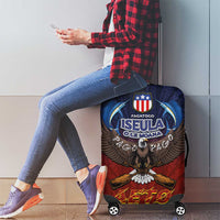 American Samoa Fautasi Luggage Cover Pago Pago Aeto and Iseula o le Moana of Fagatogo Red-Blue LT03 - Polynesian Pride