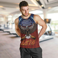American Samoa Fautasi Men Tank Top Pago Pago Aeto and Iseula o le Moana of Fagatogo Red-Blue - Polynesian Pride