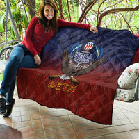 American Samoa Fautasi Quilt Pago Pago Aeto and Iseula o le Moana of Fagatogo Red-Blue - Polynesian Pride