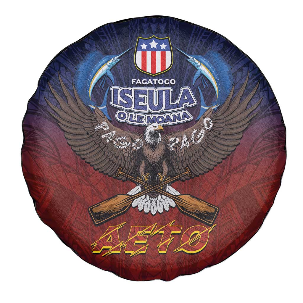 American Samoa Fautasi Spare Tire Cover Pago Pago Aeto and Iseula o le Moana of Fagatogo Red-Blue LT03 - Polynesian Pride