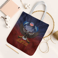 American Samoa Fautasi Tote Bag Pago Pago Aeto and Iseula o le Moana of Fagatogo Red-Blue LT03 White Strap One Size Blue - Polynesian Pride