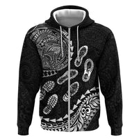 Hawaii Running Hoodie Polynesian Tribal Tattoo LT03 Zip Hoodie Black - Polynesian Pride