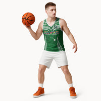 Custom Hawaii Rainbow Warriors Basketball Jersey Polynesian Motif Green Color
