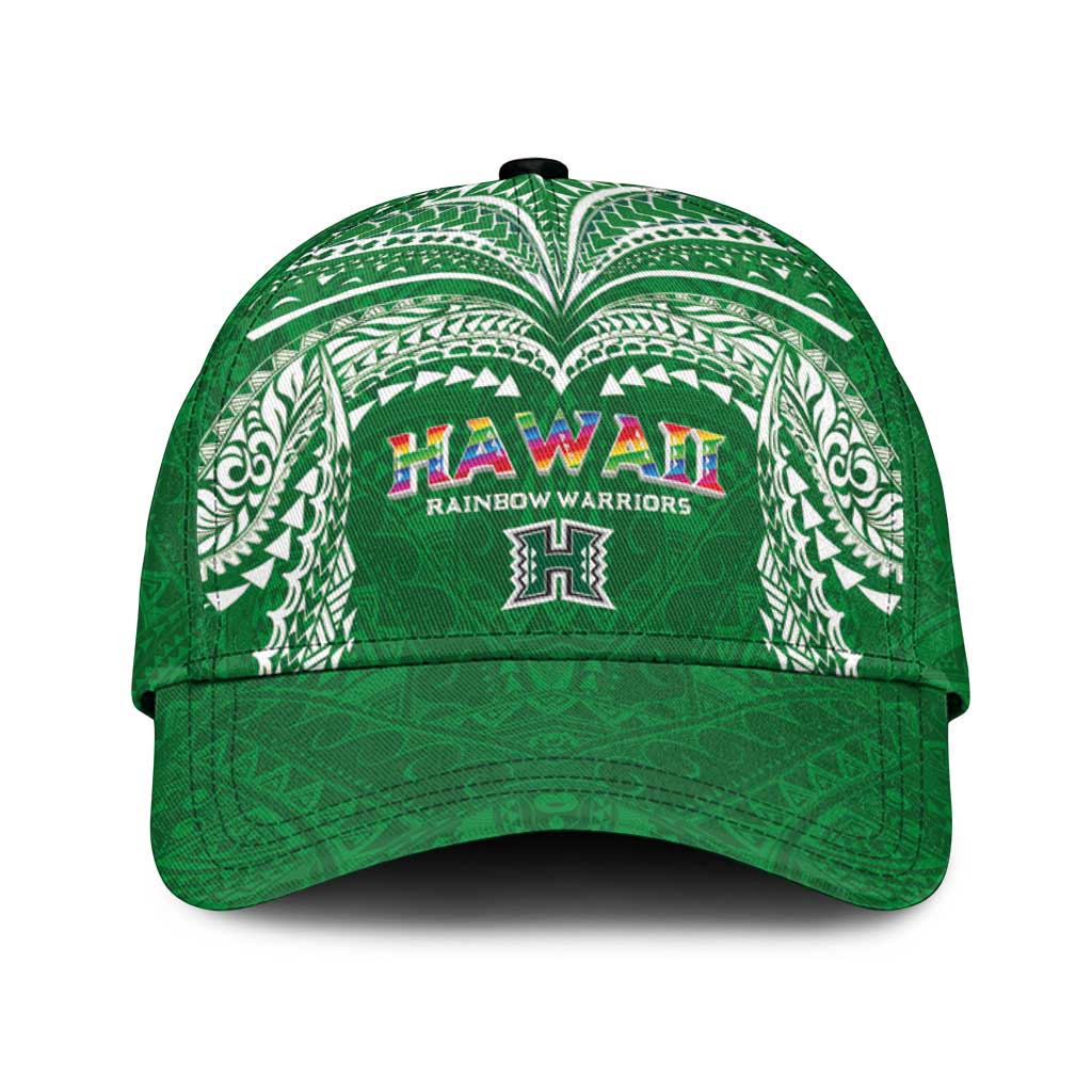 Hawaii Rainbow Warriors Classic Cap Polynesian Motif Green Color LT03 Universal Fit Green - Polynesian Pride