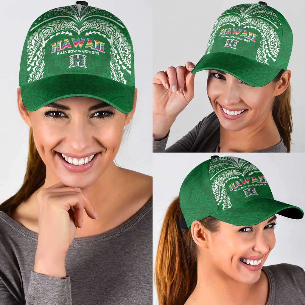 Hawaii Rainbow Warriors Classic Cap Polynesian Motif Green Color LT03 - Polynesian Pride