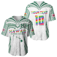 Custom Hawaii Rainbow Warriors Baseball Jersey Polynesian Motif White Color LT03 - Polynesian Pride