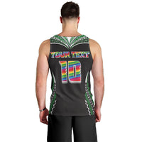 Custom Hawaii Rainbow Warriors Men Tank Top Polynesian Motif Black Color