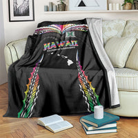 Hawaii Rainbow Warriors Blanket Polynesian Motif Special Edition Rainbow Gradient