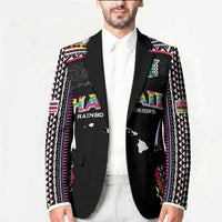 Custom Hawaii Rainbow Warriors Blazer Polynesian Motif Special Edition Rainbow Gradient