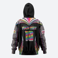 Custom Hawaii Rainbow Warriors Zip Hoodie Polynesian Motif Special Edition Rainbow Gradient