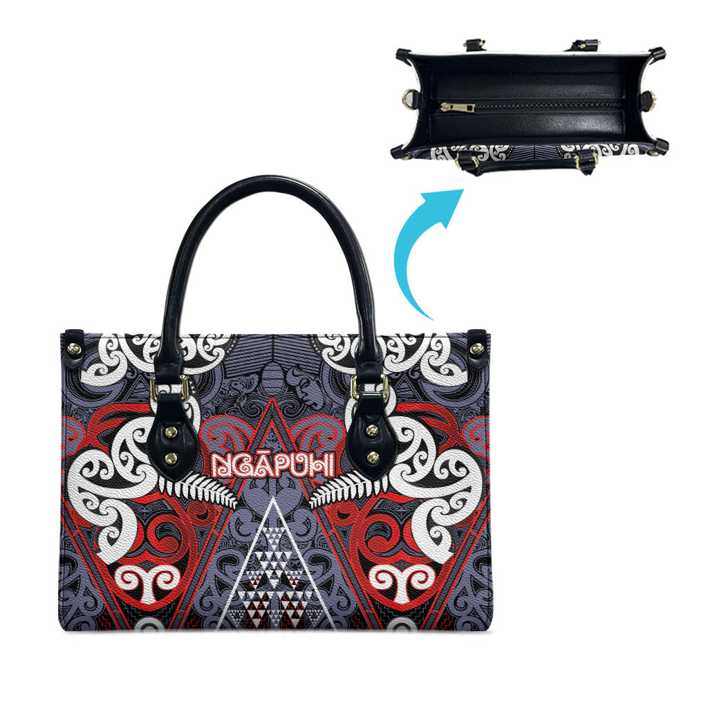 Aotearoa Iwi Ngapuhi Leather Bag Maori Motif Tribal LT03 - Polynesian Pride
