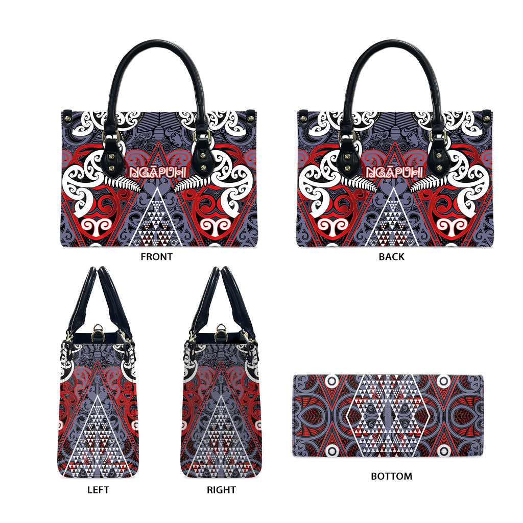 Aotearoa Iwi Ngapuhi Leather Bag Maori Motif Tribal LT03 - Polynesian Pride