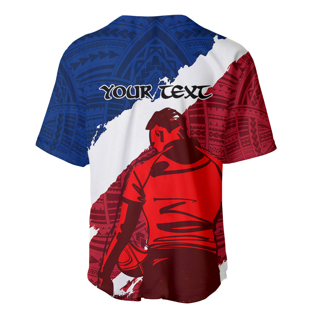 Custom Samoa Rugby Baseball Jersey Siva Tau Dance Polynesian Tattoo Brush Style LT03 - Polynesian Pride
