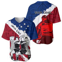 Custom Samoa Rugby Baseball Jersey Siva Tau Dance Polynesian Tattoo Brush Style LT03 - Polynesian Pride