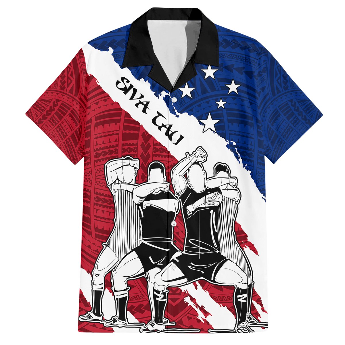 Custom Samoa Rugby Hawaiian Shirt Siva Tau Dance Polynesian Tattoo Brush Style LT03 Red - Polynesian Pride