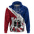 Custom Samoa Rugby Hoodie Siva Tau Dance Polynesian Tattoo Brush Style LT03 Zip Hoodie Red - Polynesian Pride