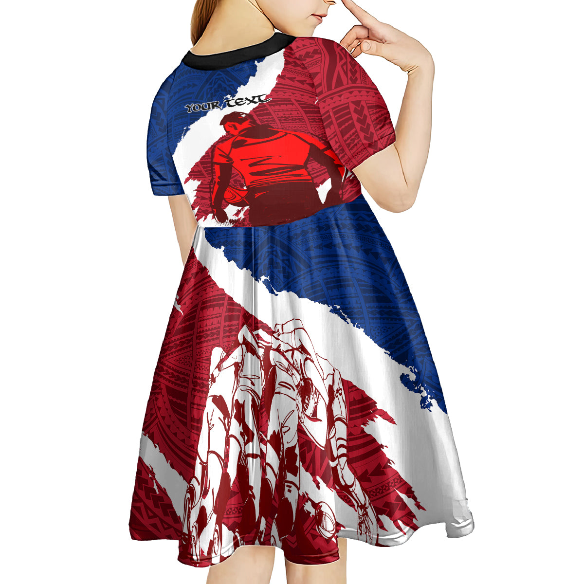 custom-samoa-rugby-kid-short-sleeve-dress-siva-tau-dance-polynesian-tattoo-brush-style