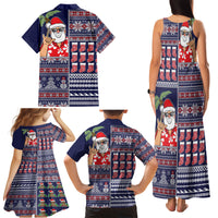 Hawaii Mele Kalikimaka Family Matching Tank Maxi Dress and Hawaiian Shirt Aloha and Christmas Elements Patchwork Blue Style LT03 - Polynesian Pride