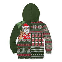 Hawaii Mele Kalikimaka Kid Hoodie Aloha and Christmas Elements Patchwork Green Style LT03 - Polynesian Pride