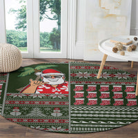 Hawaii Mele Kalikimaka Round Carpet Aloha and Christmas Elements Patchwork Green Style LT03 - Polynesian Pride