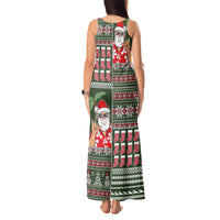 Hawaii Mele Kalikimaka Tank Maxi Dress Aloha and Christmas Elements Patchwork Green Style LT03 - Polynesian Pride