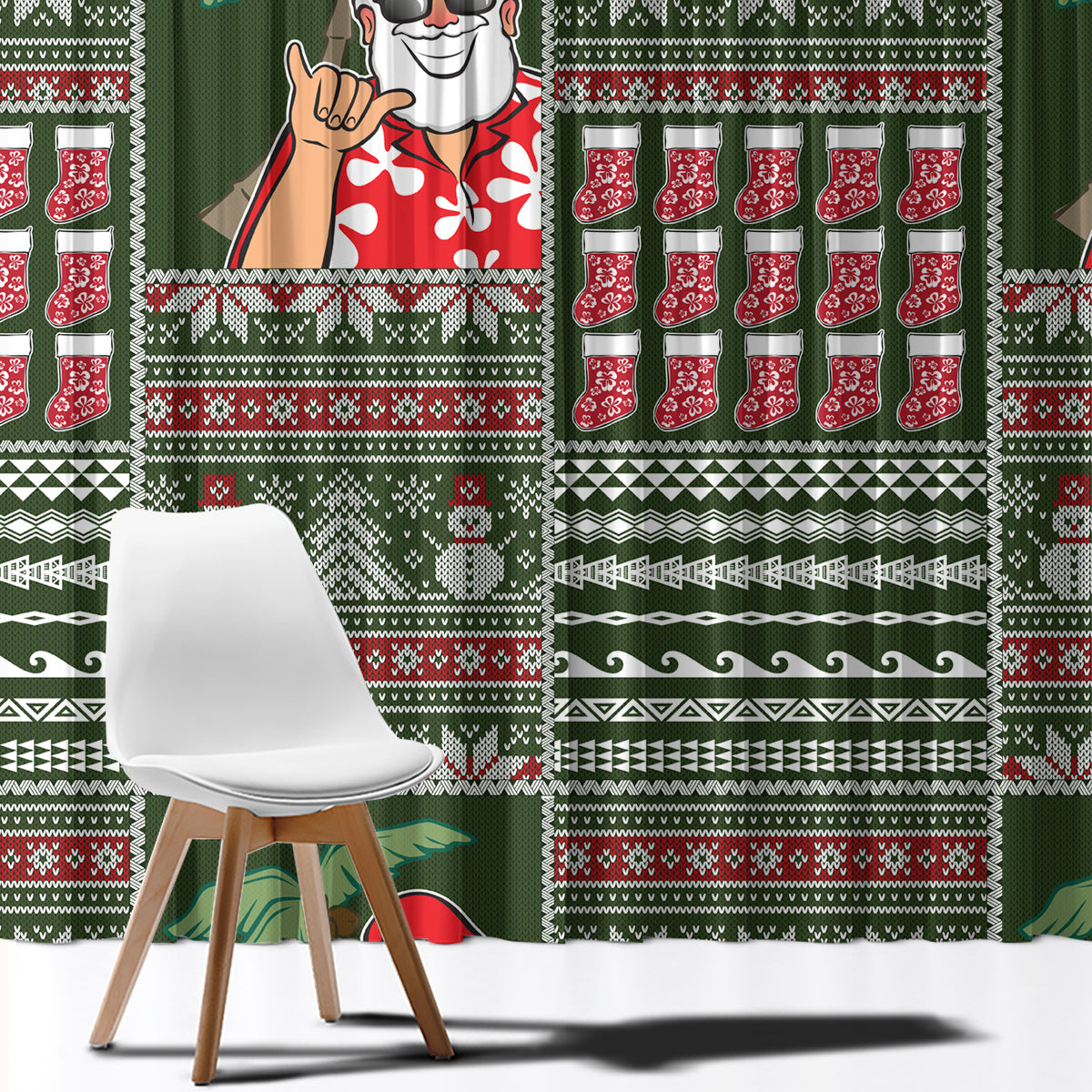 Hawaii Mele Kalikimaka Window Curtain Aloha and Christmas Elements Patchwork Green Style LT03 - Polynesian Pride