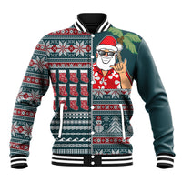 Hawaii Mele Kalikimaka Baseball Jacket Aloha and Christmas Elements Patchwork Turquoise Style LT03 Unisex Turquoise - Polynesian Pride