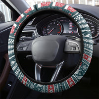 Hawaii Mele Kalikimaka Steering Wheel Cover Aloha and Christmas Elements Patchwork Turquoise Style