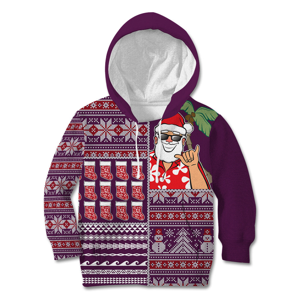 Hawaii Mele Kalikimaka Kid Hoodie Aloha and Christmas Elements Patchwork Pink Style LT03 Pink - Polynesian Pride