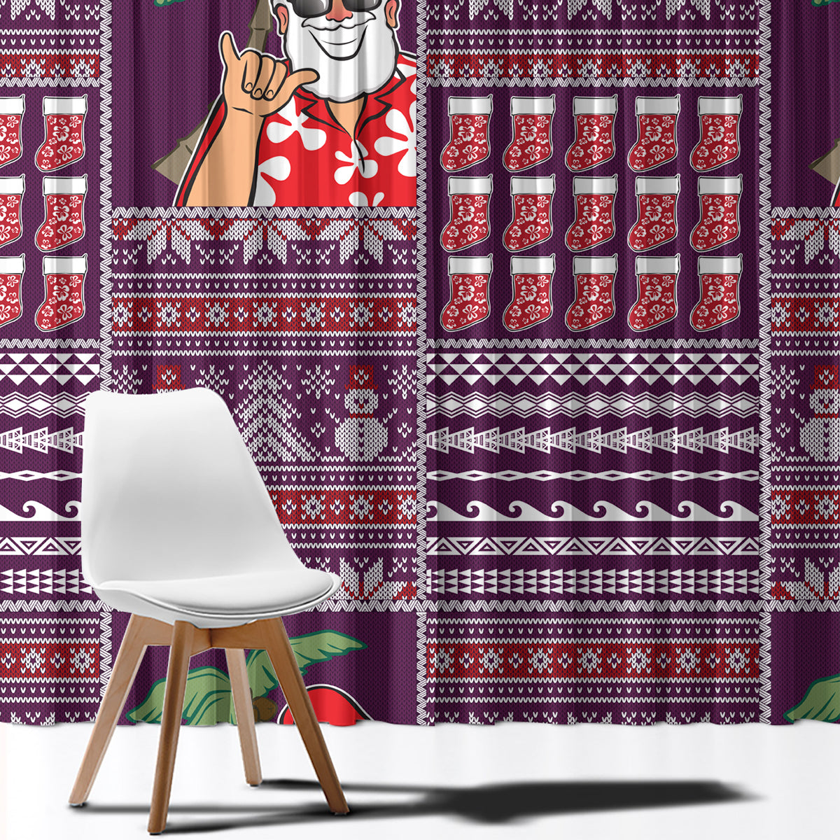 Hawaii Mele Kalikimaka Window Curtain Aloha and Christmas Elements Patchwork Pink Style LT03 - Polynesian Pride