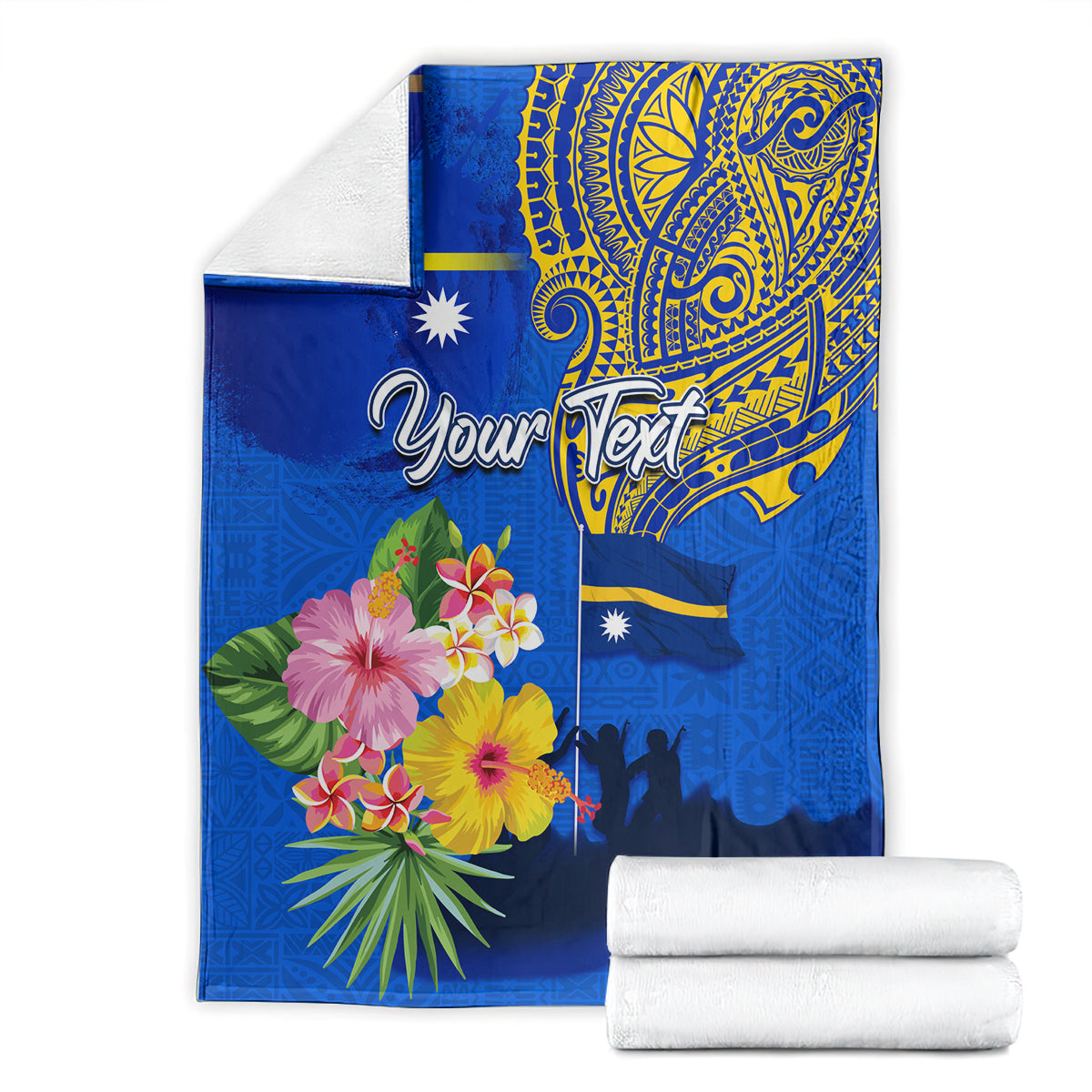 Personalised Nauru Independence Day Blanket Nauruan Tribal Flag Style LT03 - Polynesian Pride