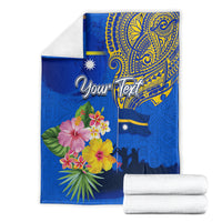 Personalised Nauru Independence Day Blanket Nauruan Tribal Flag Style LT03 - Polynesian Pride