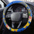 Personalised Nauru Independence Day Steering Wheel Cover Nauruan Tribal Flag Style LT03 - Polynesian Pride