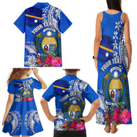 Personalised Nauru Coat of Arms Family Matching Tank Maxi Dress and Hawaiian Shirt Tropical Flower Polynesian Pattern LT03 - Polynesian Pride