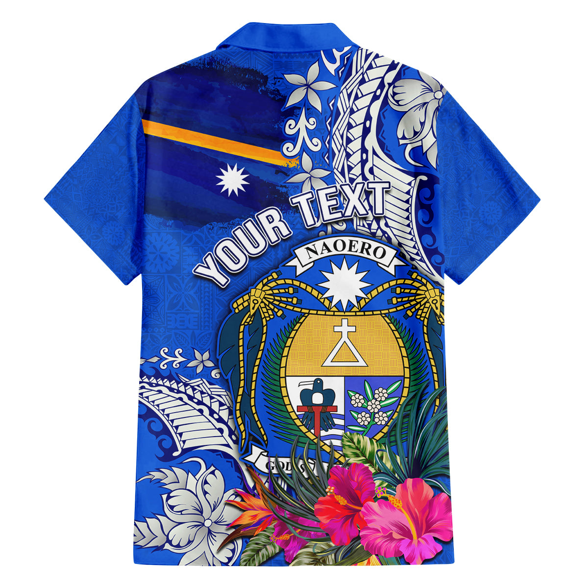 Personalised Nauru Coat of Arms Family Matching Tank Maxi Dress and Hawaiian Shirt Tropical Flower Polynesian Pattern LT03 - Polynesian Pride