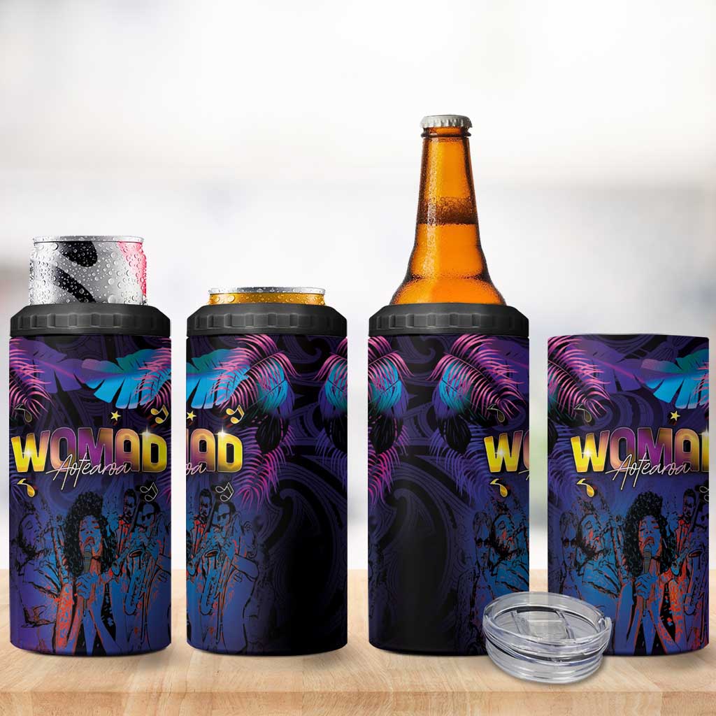 Aotearoa Arts Festival 2025 4 in 1 Can Cooler Tumbler Maori Music Art Dance - Rhythmic Vibes