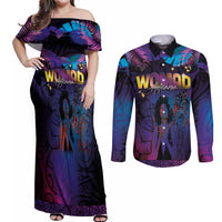 Aotearoa Arts Festival 2025 Couples Matching Off Shoulder Maxi Dress and Long Sleeve Button Shirt Maori Music Art Dance - Rhythmic Vibes