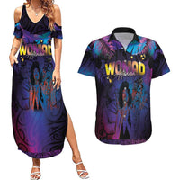 Aotearoa Arts Festival 2025 Couples Matching Summer Maxi Dress and Hawaiian Shirt Maori Music Art Dance - Rhythmic Vibes LT03 Black - Polynesian Pride
