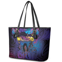 Aotearoa Arts Festival 2025 Leather Tote Bag Maori Music Art Dance - Rhythmic Vibes LT03 - Polynesian Pride
