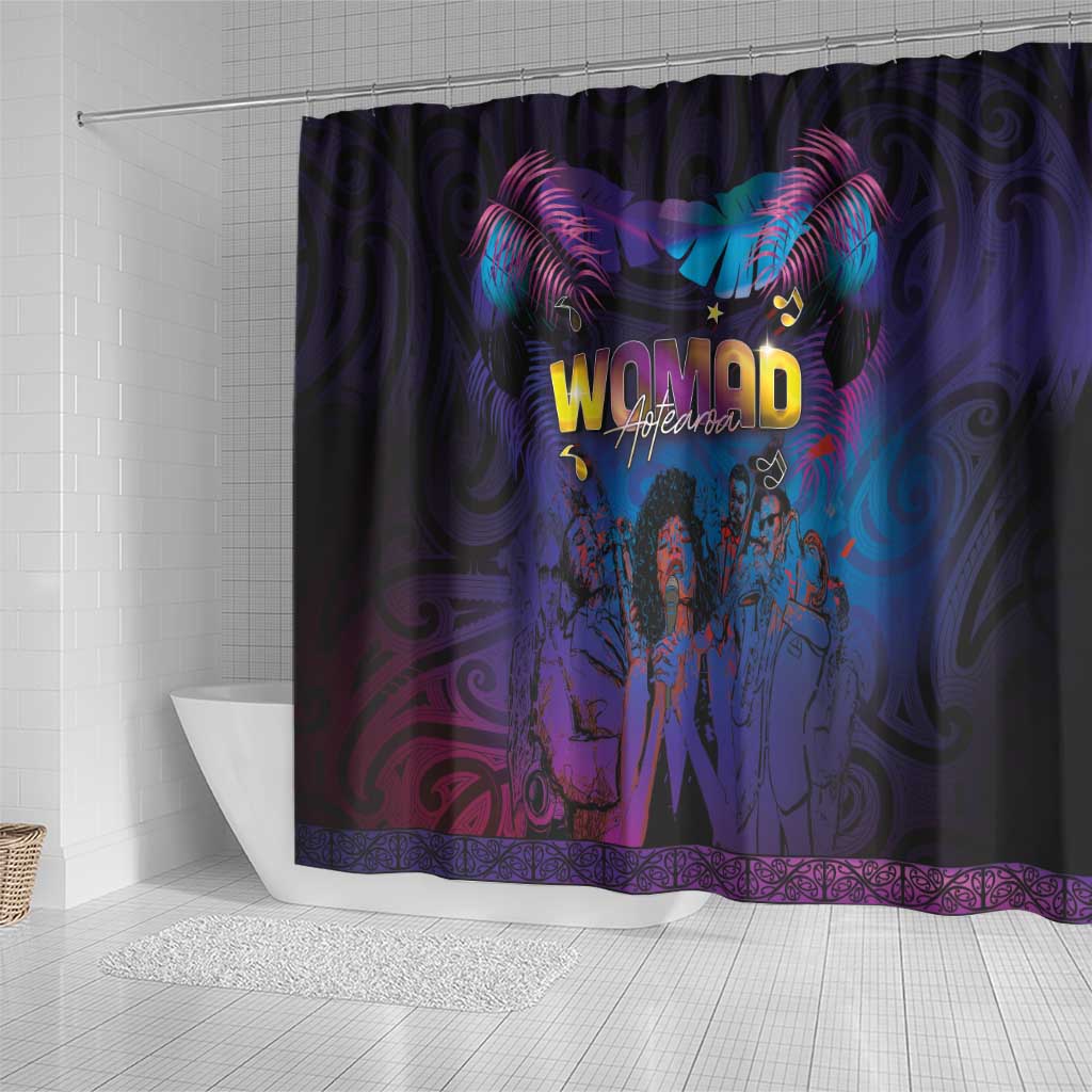 Aotearoa Arts Festival 2025 Shower Curtain Maori Music Art Dance - Rhythmic Vibes