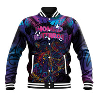 Aotearoa Arts Festival 2025 Baseball Jacket Maori Performing Art and Music - Rhythmic Vibes LT03 Unisex Black - Polynesian Pride