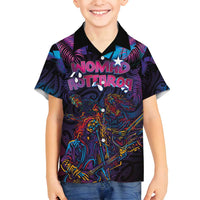Aotearoa Arts Festival 2025 Family Matching Long Sleeve Bodycon Dress and Hawaiian Shirt Maori Performing Art and Music - Rhythmic Vibes LT03 Son's Shirt Black - Polynesian Pride