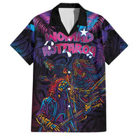 Aotearoa Arts Festival 2025 Family Matching Off Shoulder Short Dress and Hawaiian Shirt Maori Performing Art and Music - Rhythmic Vibes LT03 Dad's Shirt - Short Sleeve Black - Polynesian Pride