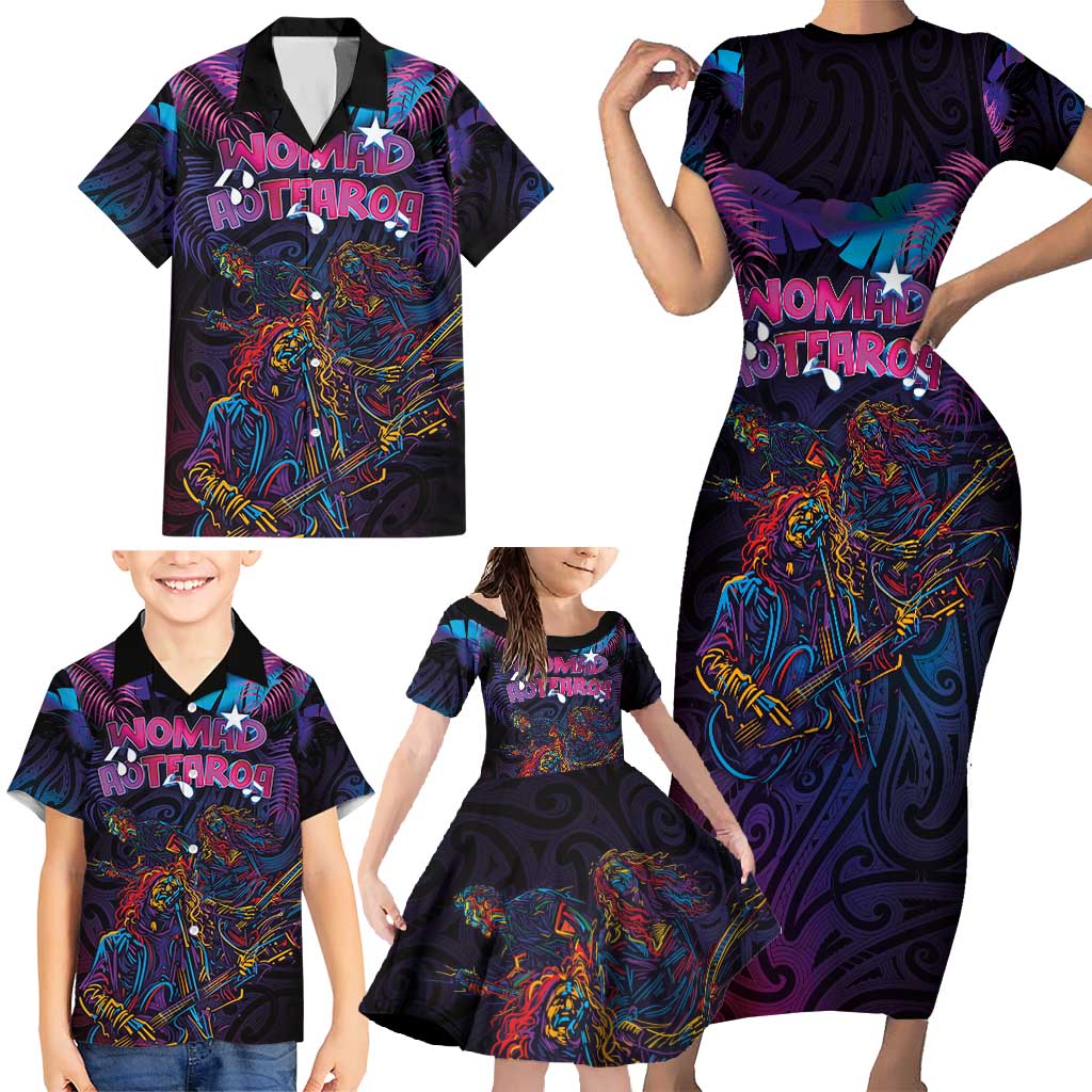 Aotearoa Arts Festival 2025 Family Matching Short Sleeve Bodycon Dress and Hawaiian Shirt Maori Performing Art and Music - Rhythmic Vibes LT03 - Polynesian Pride