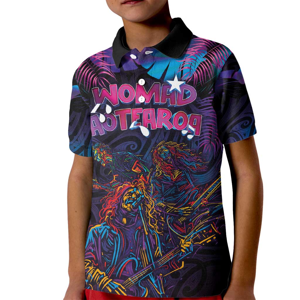 Aotearoa Arts Festival 2025 Kid Polo Shirt Maori Performing Art and Music - Rhythmic Vibes