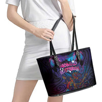 Aotearoa Arts Festival 2025 Leather Tote Bag Maori Performing Art and Music - Rhythmic Vibes LT03 - Polynesian Pride