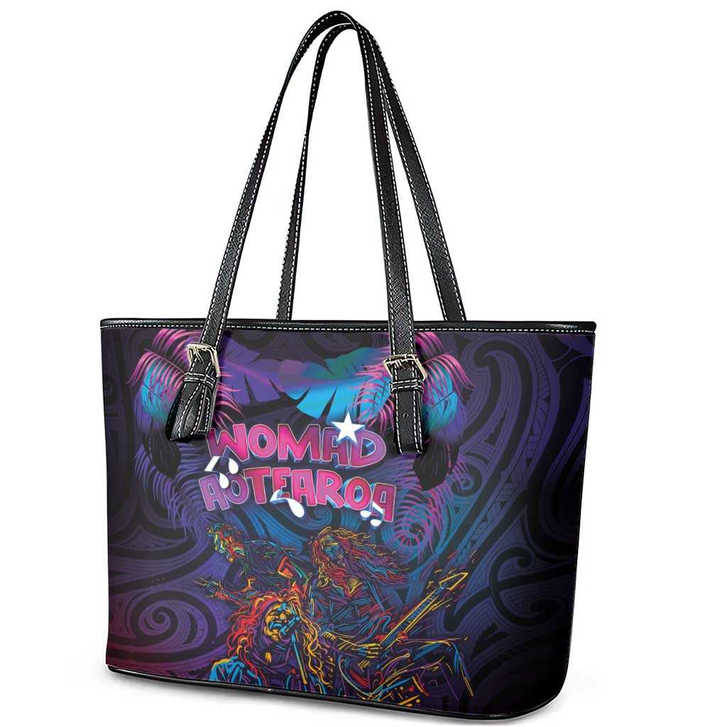 Aotearoa Arts Festival 2025 Leather Tote Bag Maori Performing Art and Music - Rhythmic Vibes LT03 - Polynesian Pride